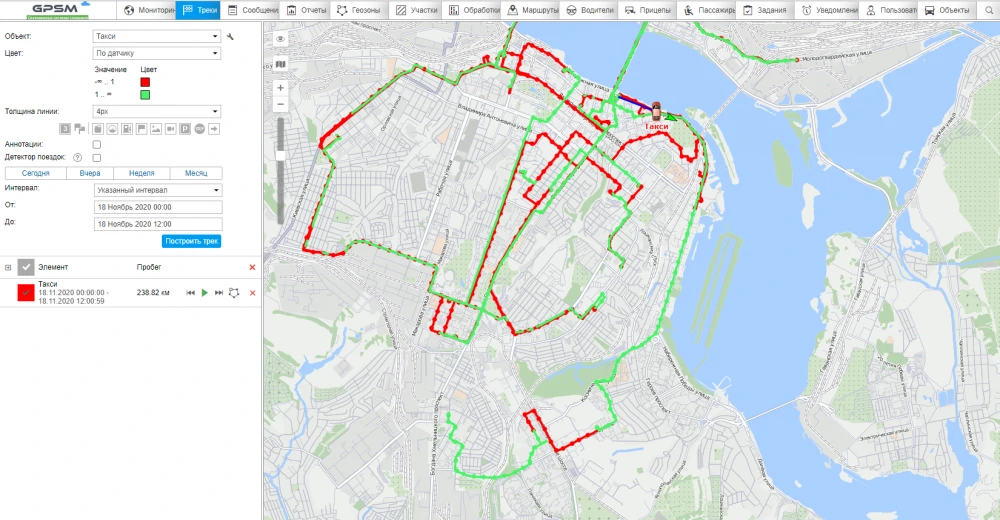 GPS моніторинг з датчиком присутності пассажира