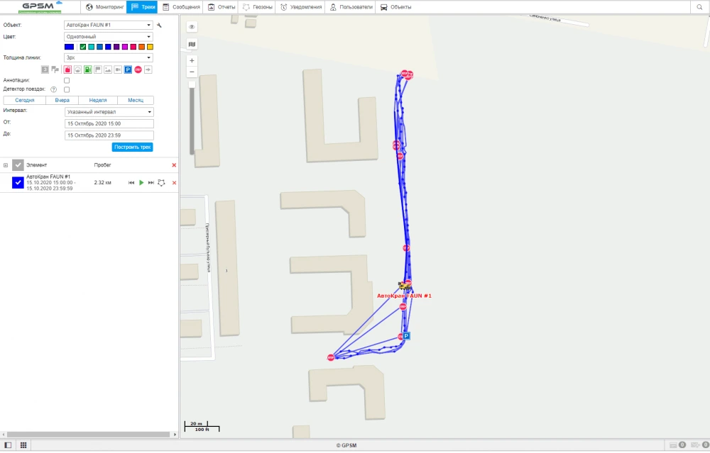 GPS моніторинг і витрата палива для автокранів FAUN RTF 60-4
