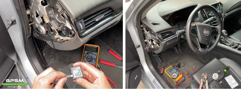 Installation of a GPS tracker on a Cadillac car image 2