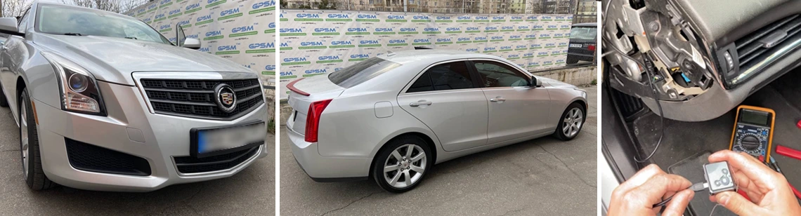 Installation of a GPS tracker on a Cadillac car