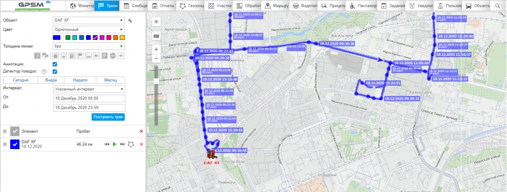 Система GPS с датчиком уровня топлива на DAF изображение