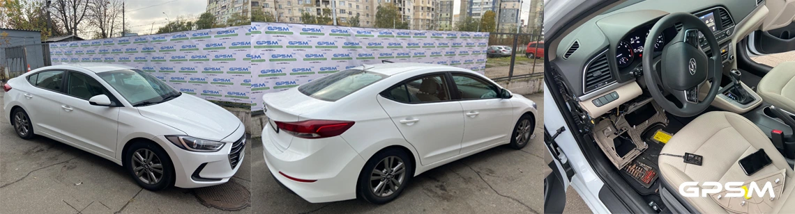 Installation of GPS tracker with engine blocking function for Hyundai Elantra