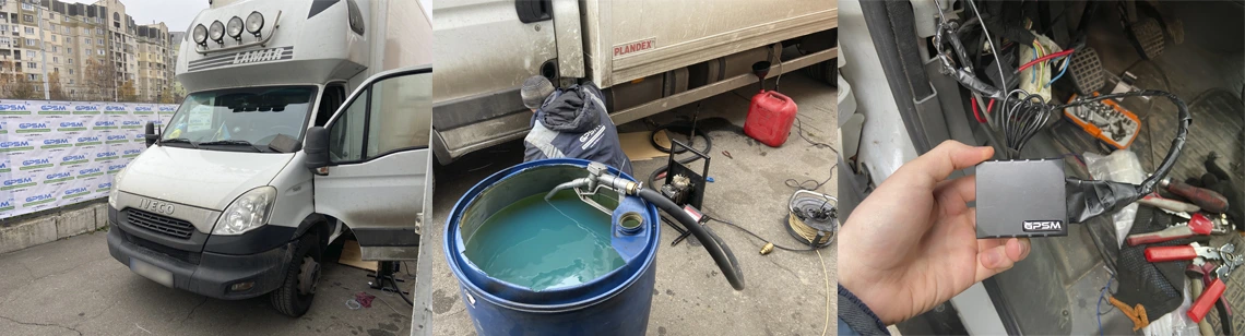 GPS system for monitoring fuel consumption for a cargo van Iveco Daily 70 C17