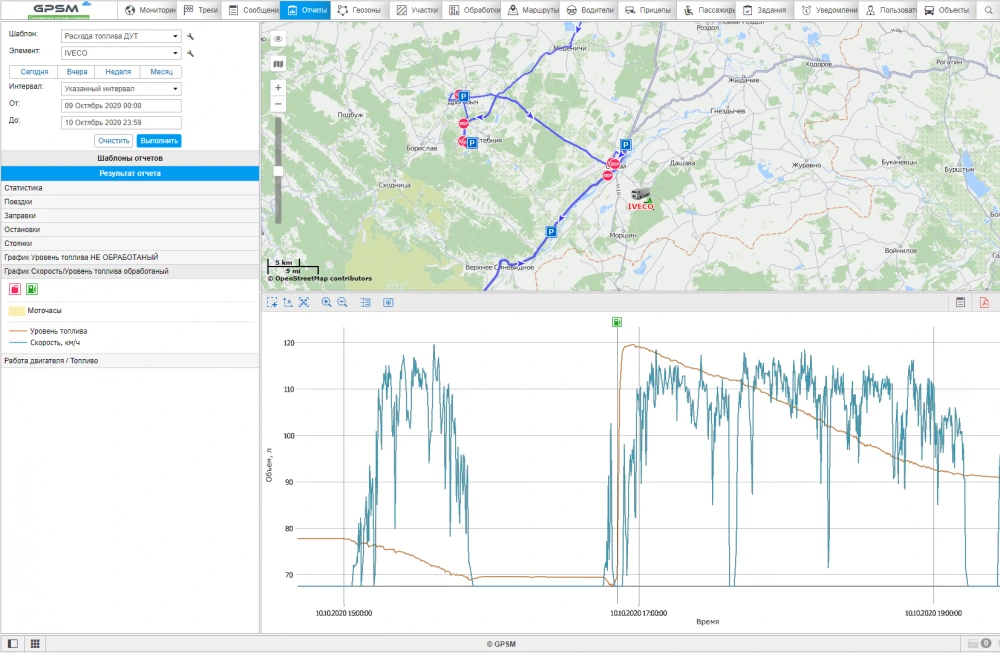 Мониторинг расхода топлива на IVECO EuroCargo 120E24