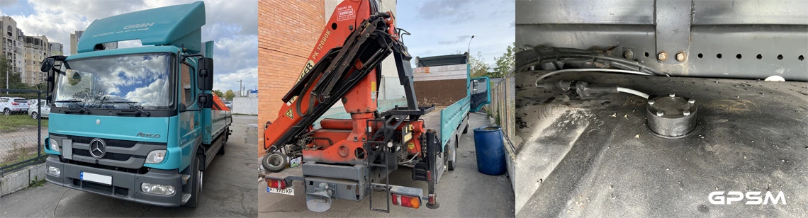 Installation of GPS monitoring + DUT on crane manipulator