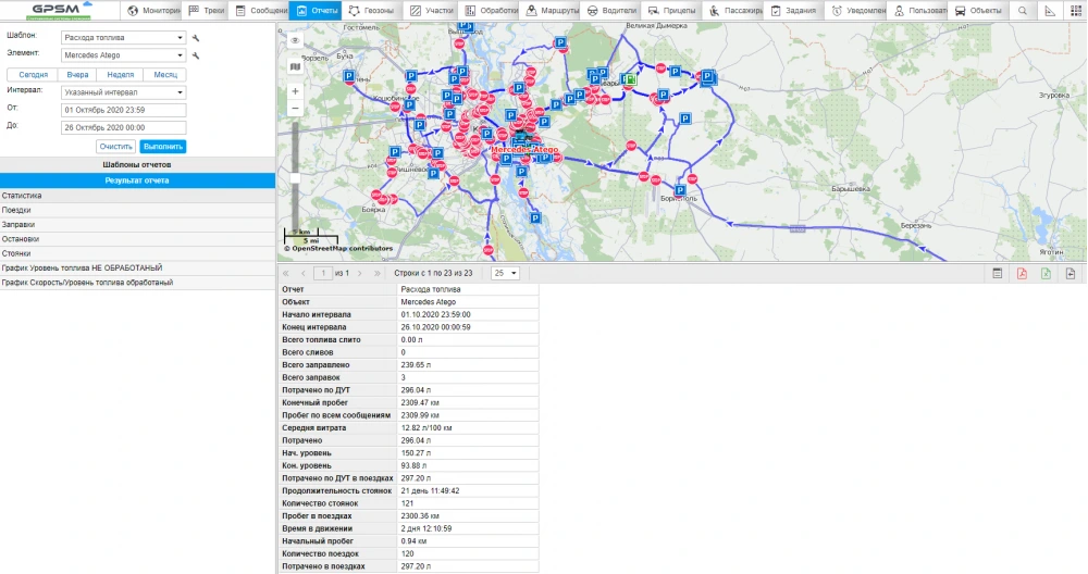 Установка GPS мониторинга + ДУТ на кран манипулятор