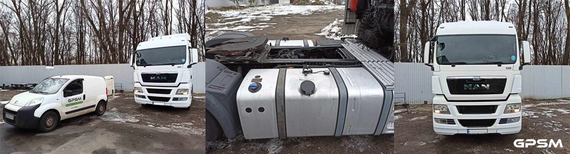 GPS + Fuel tank level sensor on MAN