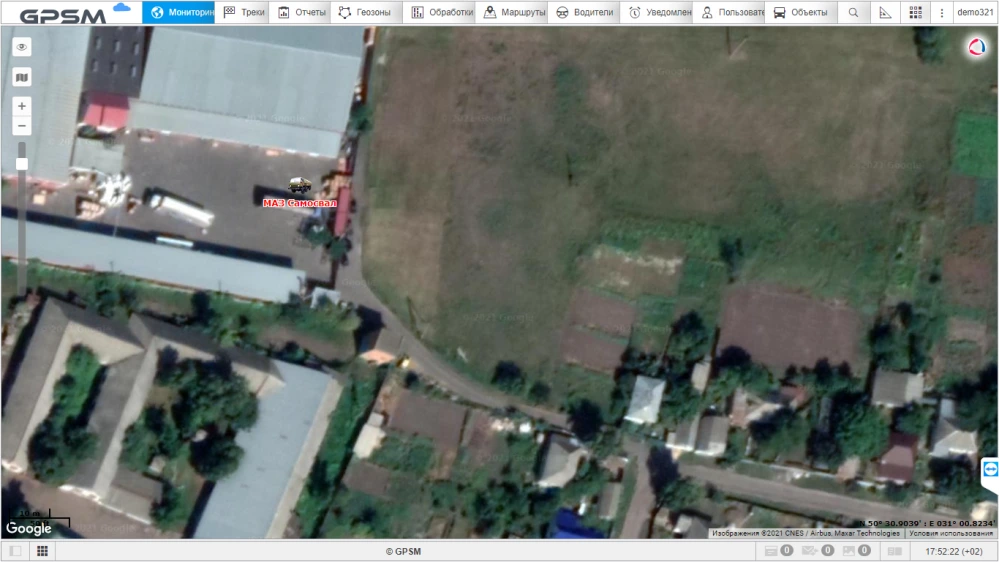 GPS моніторинг з контролем палива на самоскид МАЗ