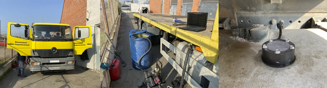 GPS vehicle control with fuel level sensor