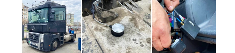 GPS system with two fuel level sensors on Renault Magnum