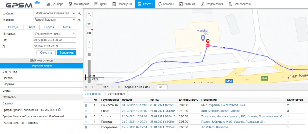 GPS system with two fuel level sensors on Renault Magnum image 13